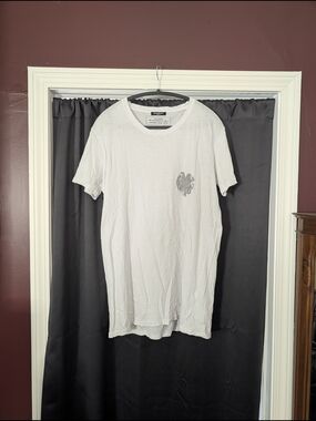 Balmain FW12 Christophe Decarnin White Short Sleeve Graphic Lion Crest Logo Tee